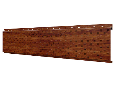 Линеарная потолочно-стеновая панель с ПЕРФОРАЦИЕЙ для вентиляции под дерево Античный Дуб 3Д SteelArt Россия