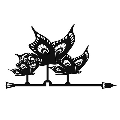 Флюгер " Бабочки"  BORGE, 700*435 мм.,  чёрный (RAL 9005) фото Центр Металлокровли