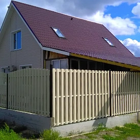 Штакетник Полукруглый RAL1015 Слоновая Кость (сторона А - Б) односторонний