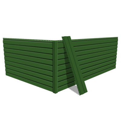 Фото сайдинга металлического (металлосайдинга) Корабельная доска RAL6002 Зеленый лист для фасада дома