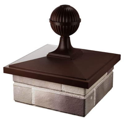 Колпак БонаМоно Коричневый с шаром на столб 1.5х1.5 кирпича фото 3